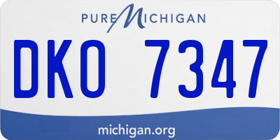 MI license plate DKO7347