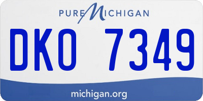 MI license plate DKO7349