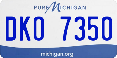 MI license plate DKO7350