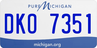 MI license plate DKO7351
