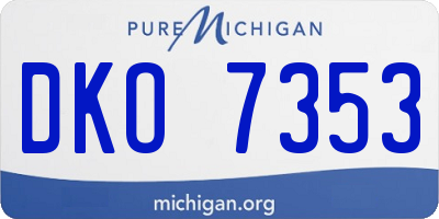 MI license plate DKO7353