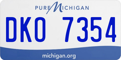 MI license plate DKO7354