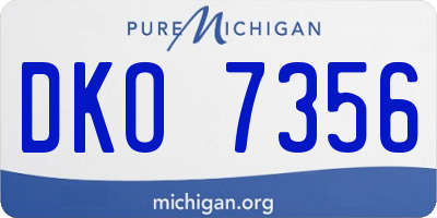 MI license plate DKO7356