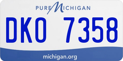 MI license plate DKO7358