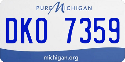 MI license plate DKO7359