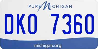 MI license plate DKO7360