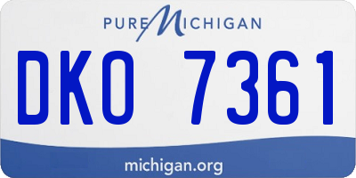 MI license plate DKO7361