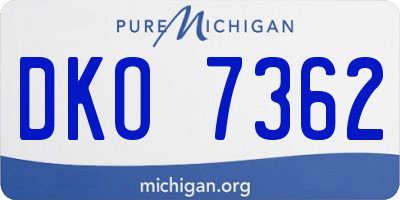 MI license plate DKO7362