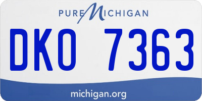 MI license plate DKO7363