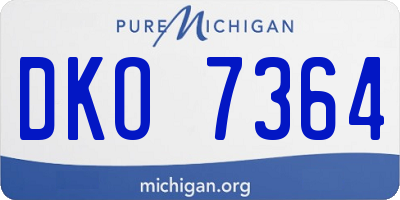 MI license plate DKO7364