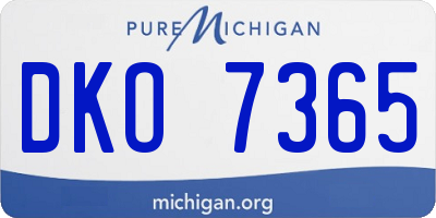 MI license plate DKO7365
