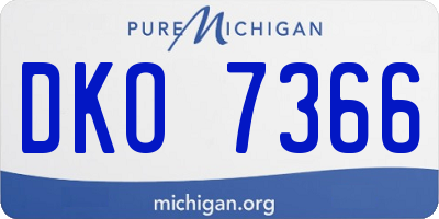 MI license plate DKO7366