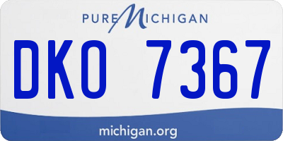 MI license plate DKO7367