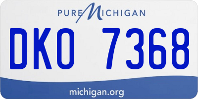 MI license plate DKO7368