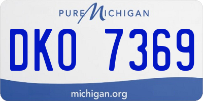 MI license plate DKO7369