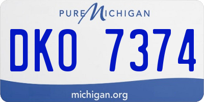 MI license plate DKO7374