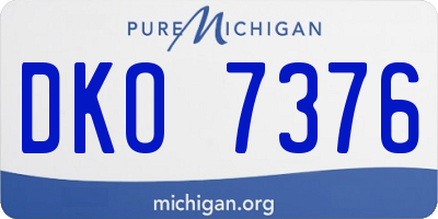 MI license plate DKO7376