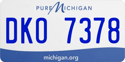 MI license plate DKO7378