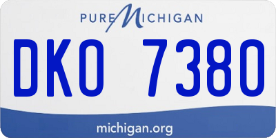 MI license plate DKO7380