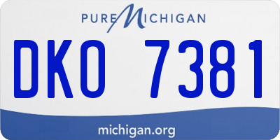 MI license plate DKO7381