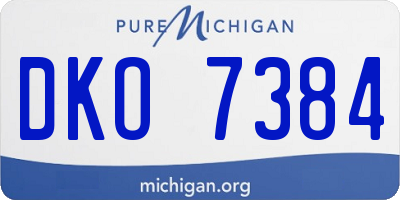 MI license plate DKO7384