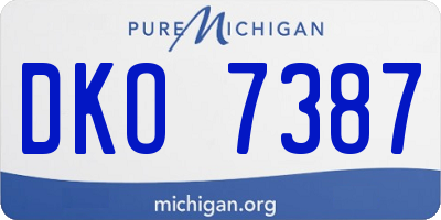 MI license plate DKO7387