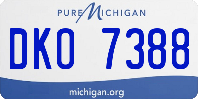 MI license plate DKO7388