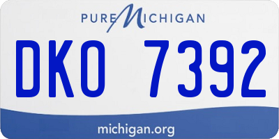 MI license plate DKO7392