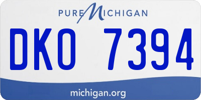 MI license plate DKO7394