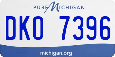MI license plate DKO7396