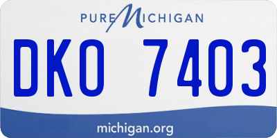 MI license plate DKO7403