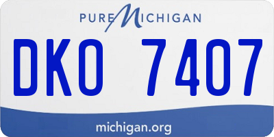MI license plate DKO7407