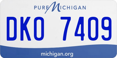 MI license plate DKO7409
