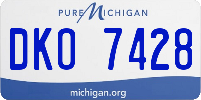 MI license plate DKO7428
