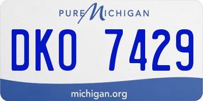 MI license plate DKO7429