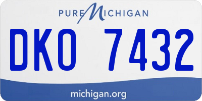 MI license plate DKO7432