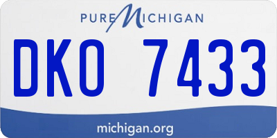 MI license plate DKO7433