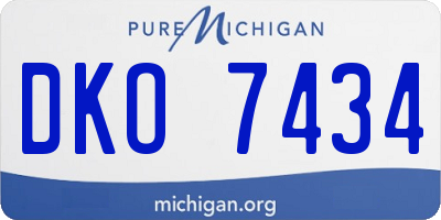 MI license plate DKO7434