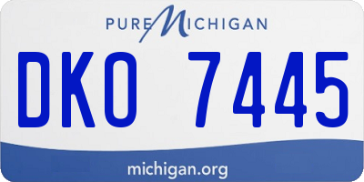 MI license plate DKO7445