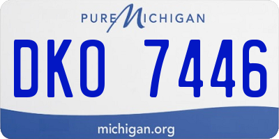 MI license plate DKO7446