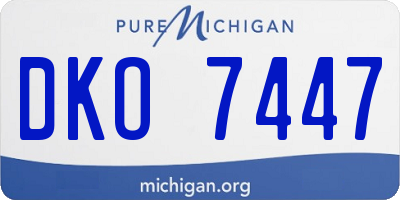 MI license plate DKO7447