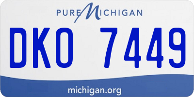 MI license plate DKO7449