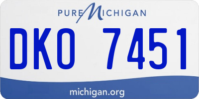 MI license plate DKO7451