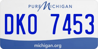 MI license plate DKO7453