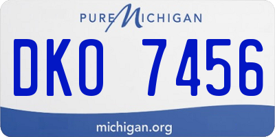 MI license plate DKO7456