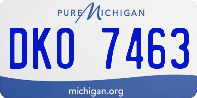 MI license plate DKO7463
