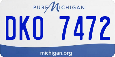MI license plate DKO7472