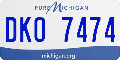 MI license plate DKO7474