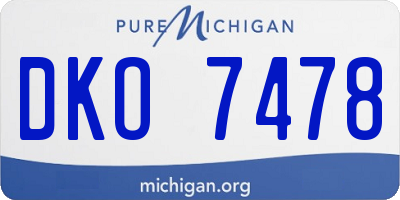 MI license plate DKO7478