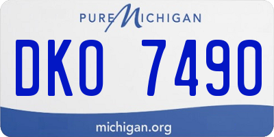 MI license plate DKO7490